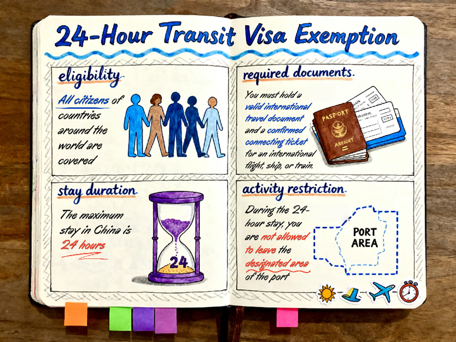China Travel Visa: 24-Hour Transit Visa-Free