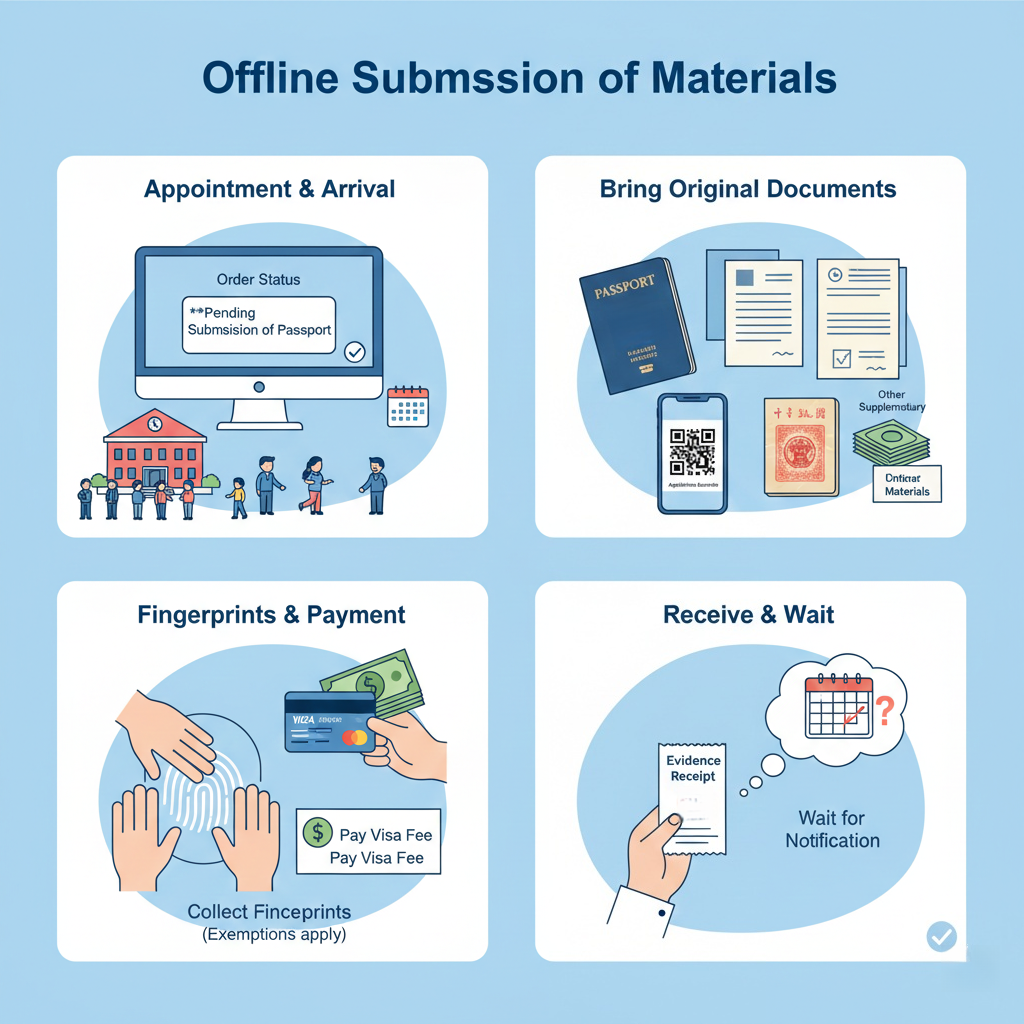 Offline submission of materials